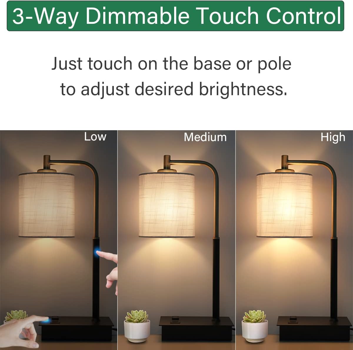 Dimmable Modern Metal Table Lamp - View 2