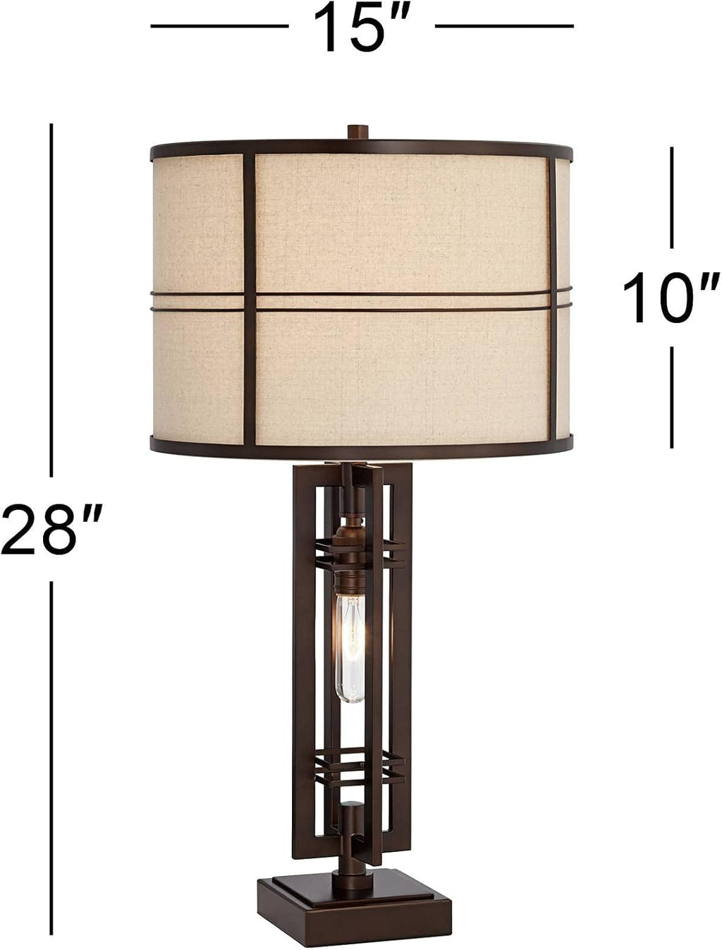 Mid-Century Brown Table Lamp — 28" - View 4