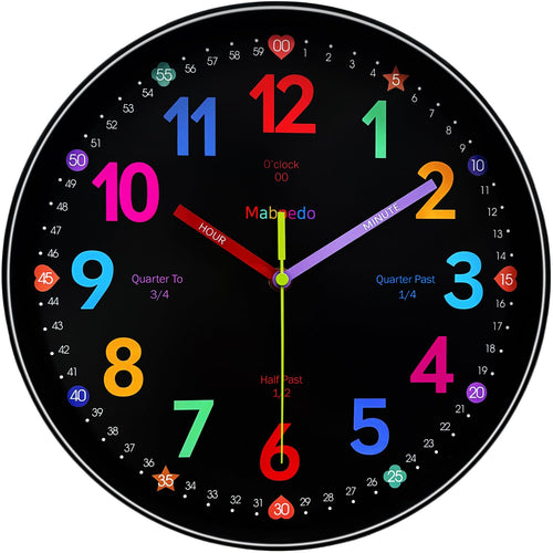 Battery Operated Black Wall Clock — 8"
