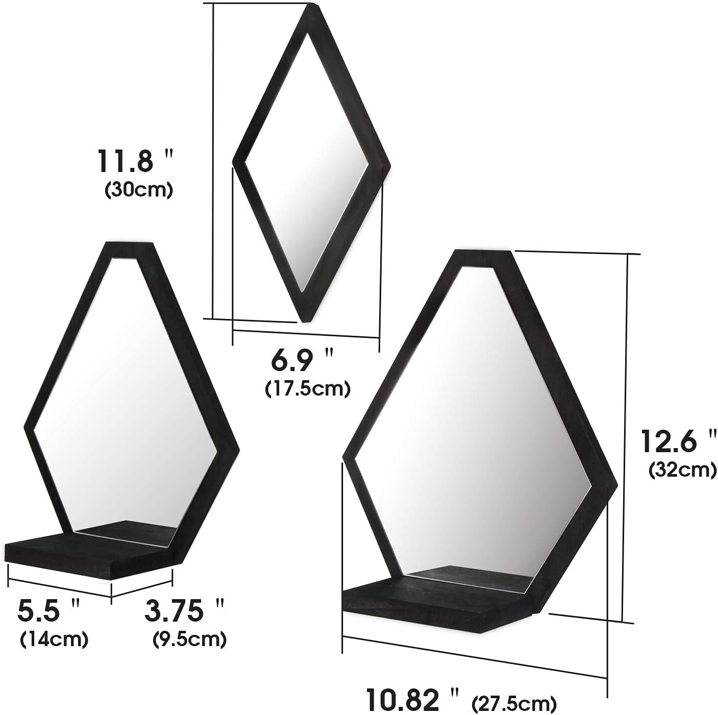 Farmhouse Wood Mirror — Set of 3 - View 6