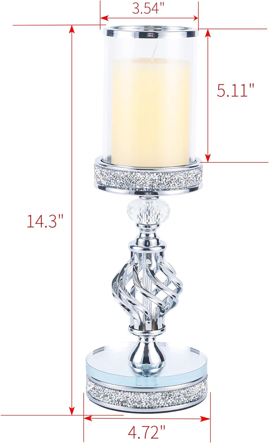 Luxe Silver Pillar Candle - View 5