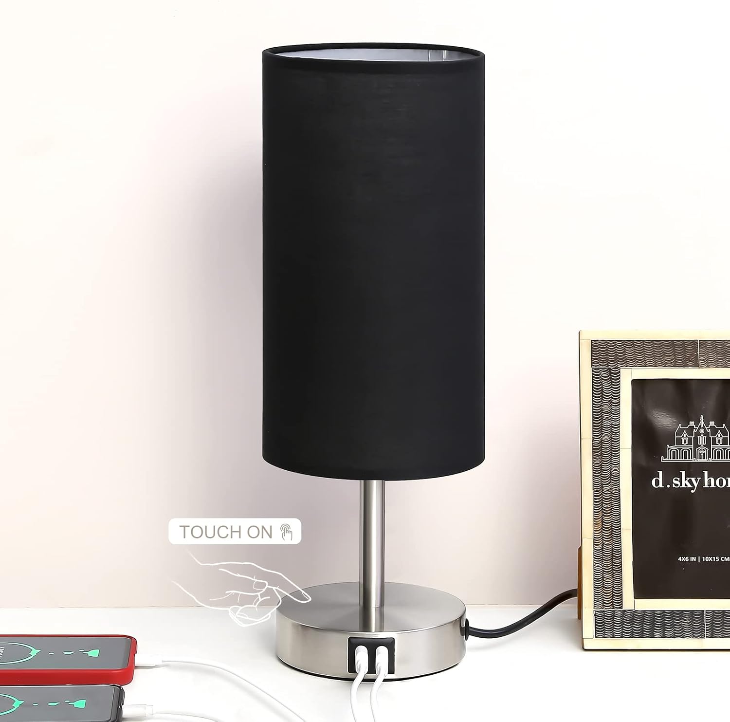Dimmable Black Nightstand Lamp — Black2
