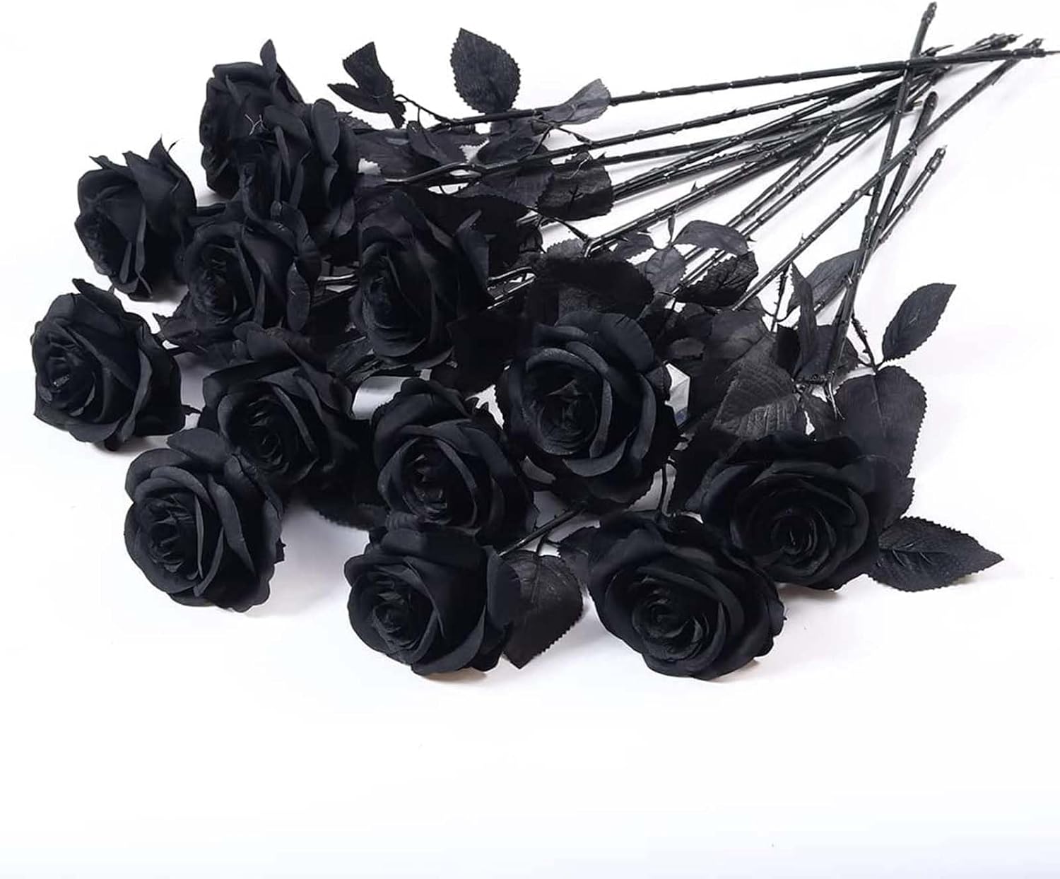 Black Artificial Flowers — Solid Black