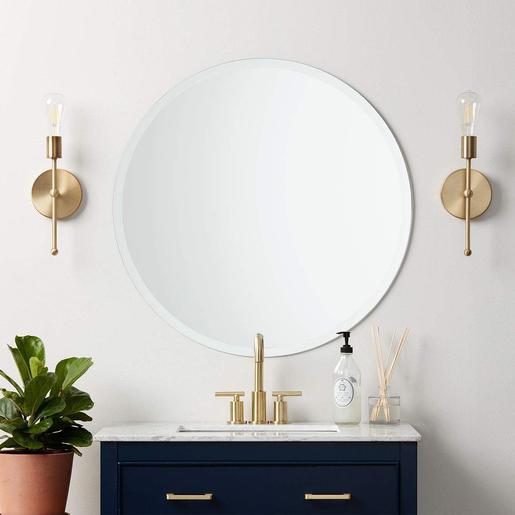 Beveled Beige Wall Mirror — 24" - View 6