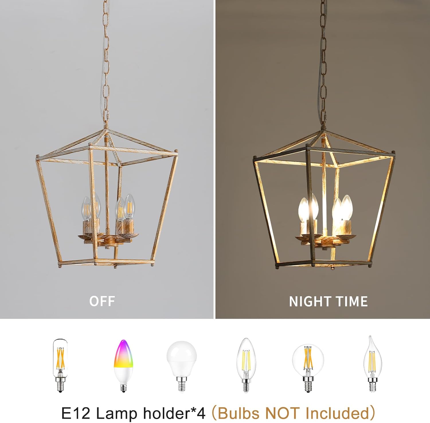 Farmhouse Gold Candle — 4-Light - View 6