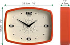 Rectangular Mid-Century Black Wall Clock — 10" - View 4