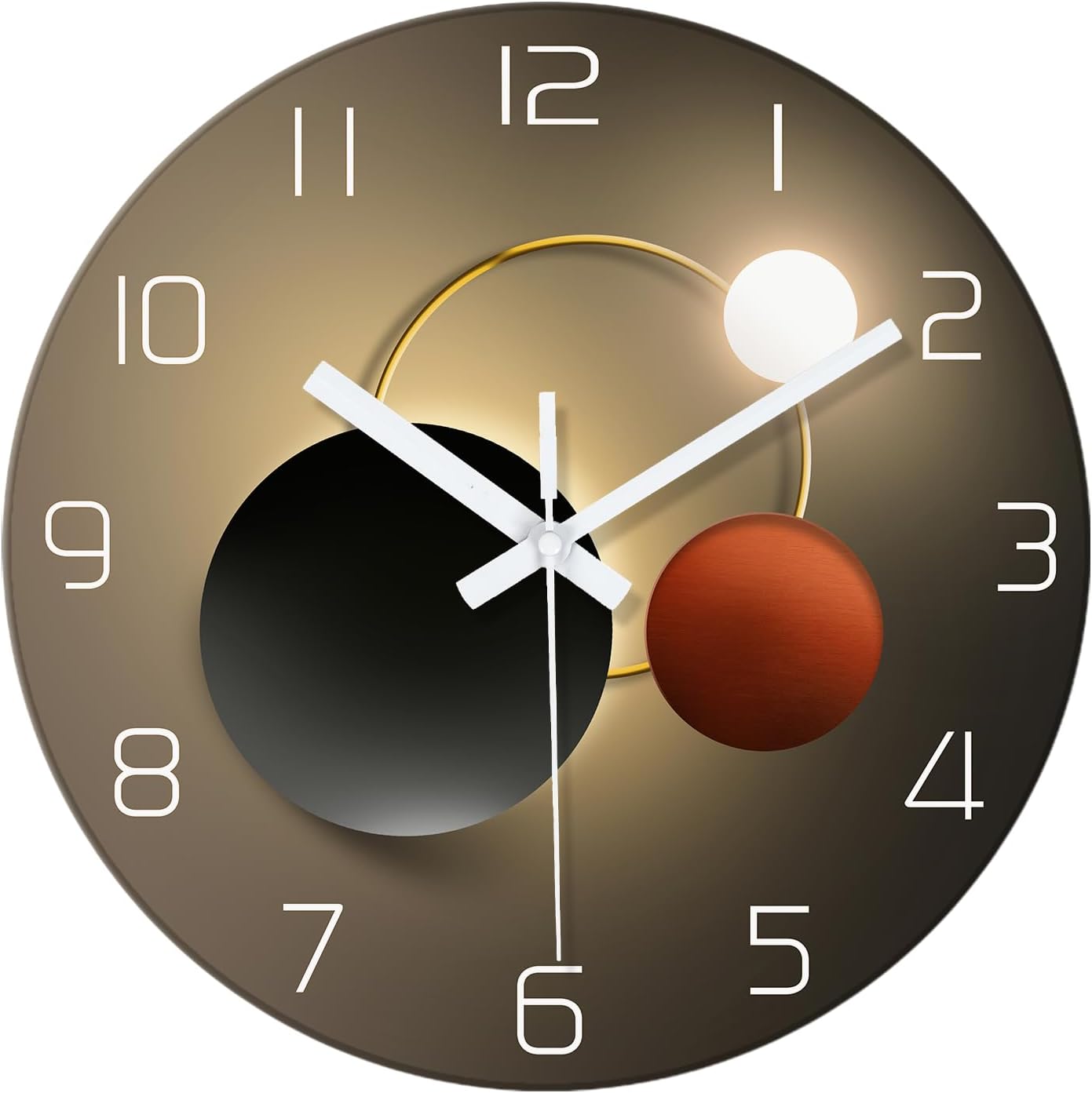 Battery Operated Modern Black Wall Clock — 12" — 14 Inch
