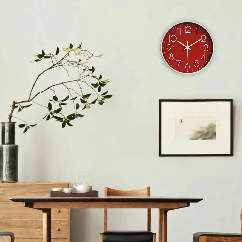 Battery Operated Black Wall Clock — 12" - View 6