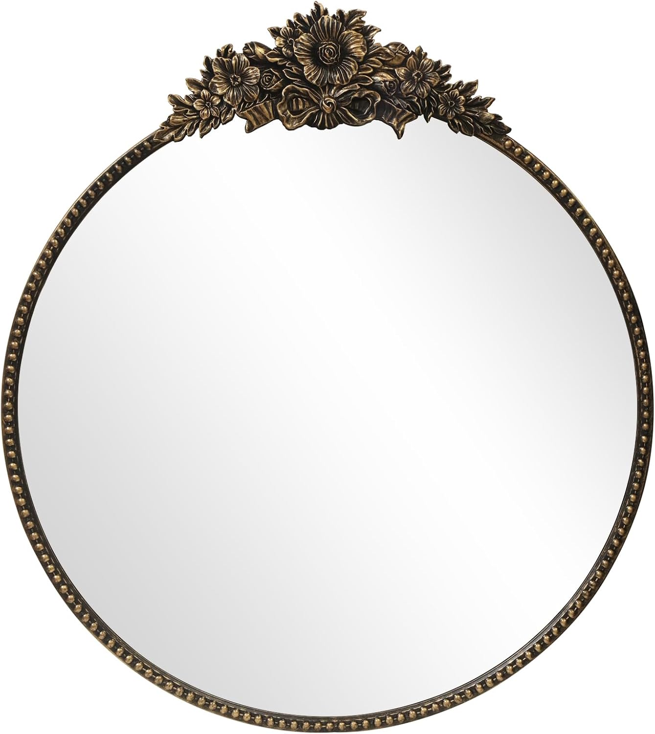 Round Luxe Black Wall Mirror — 28" — 28"L x 28"W