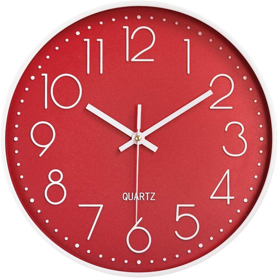 Battery Operated Blue Wall Clock — Red