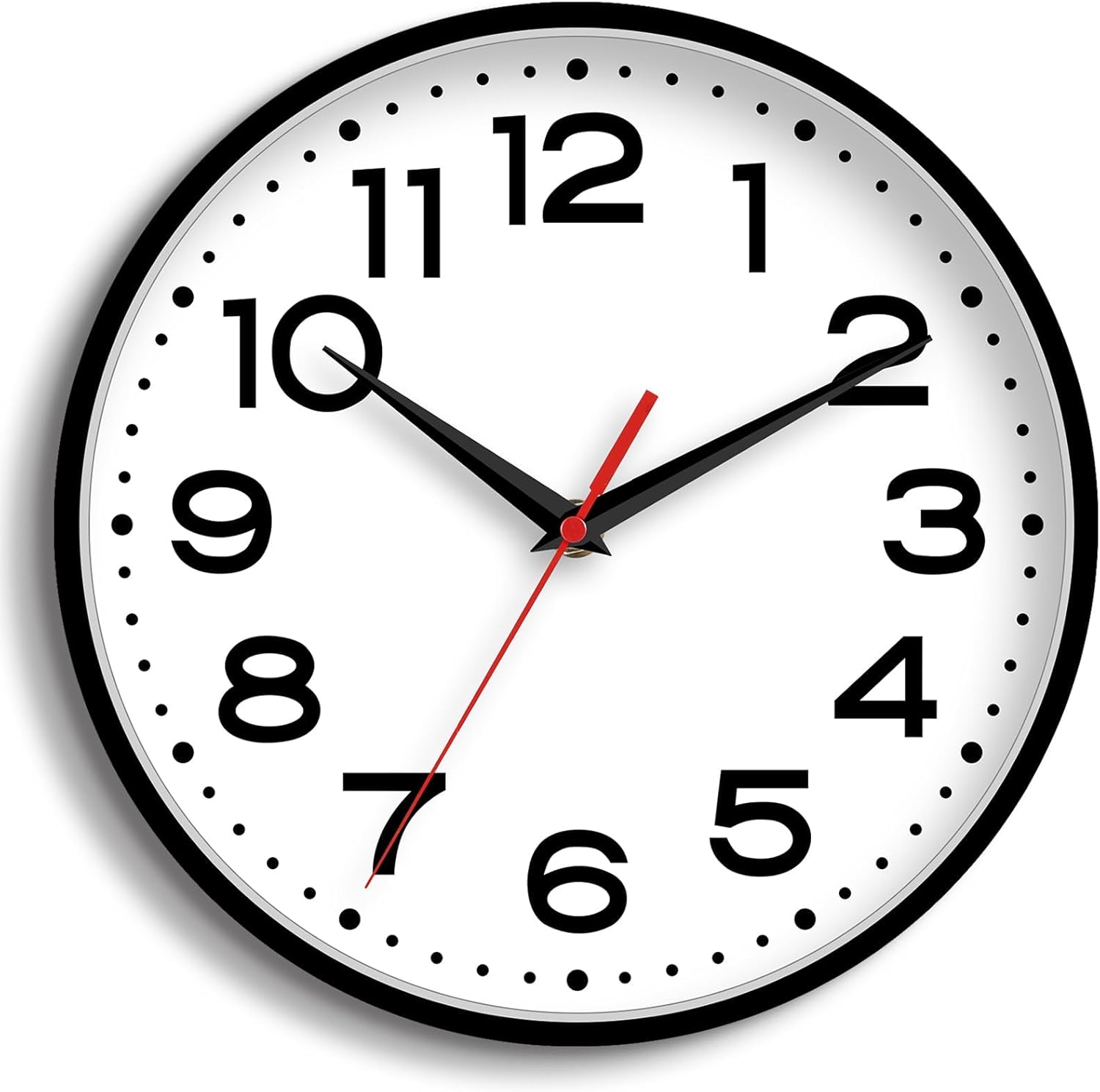 Battery Operated Modern Black Wall Clock — 18" — A_black
