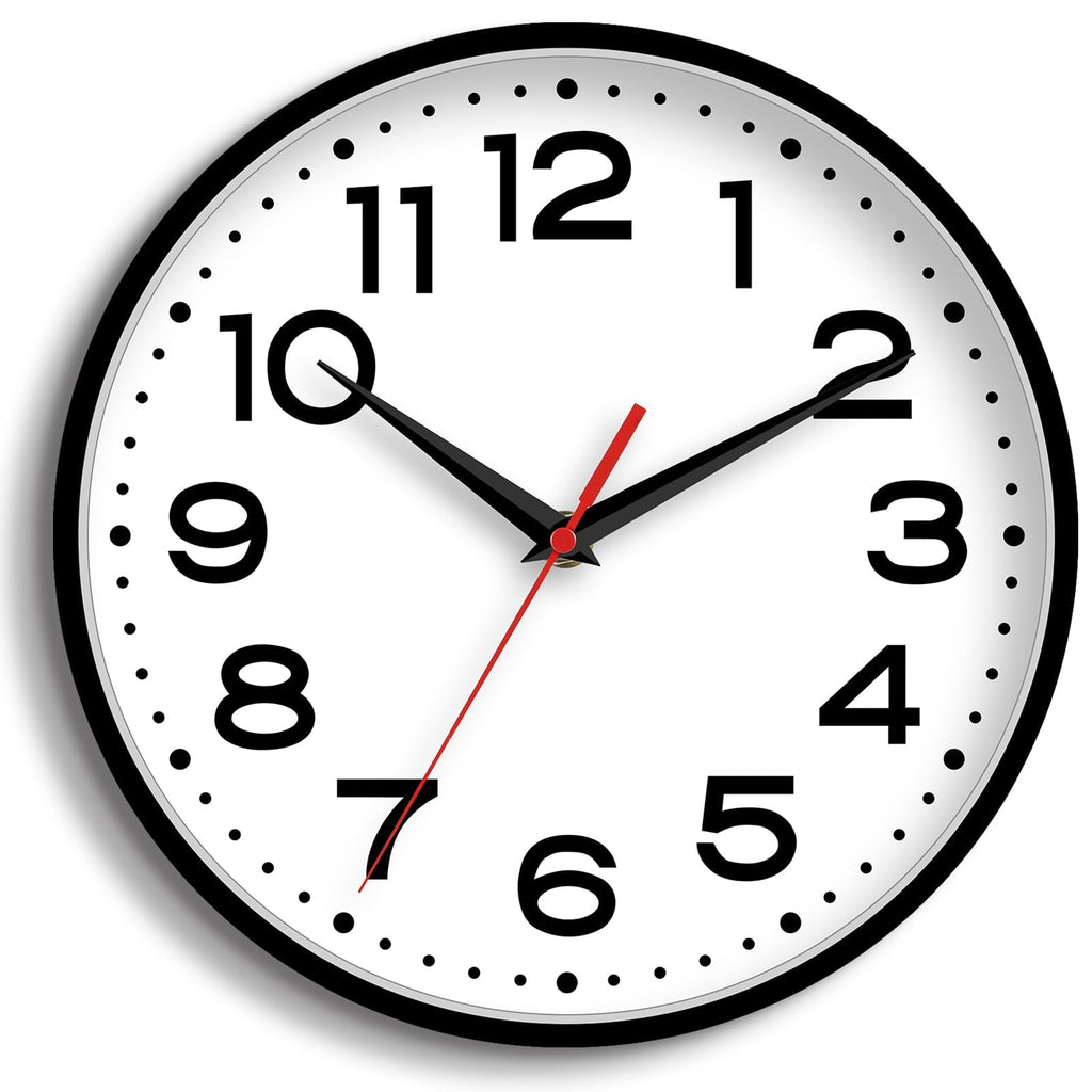 Battery Operated Modern Black Wall Clock — 18"