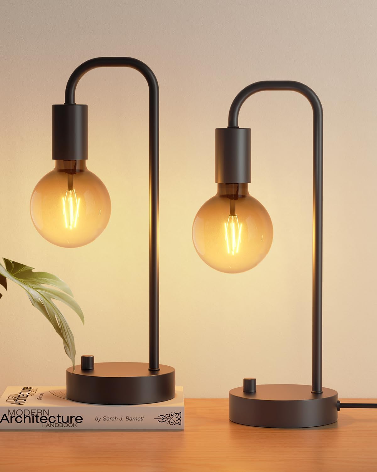 Dimmable Modern Black Bedside Lamp — Non-USB