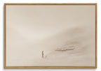 Framed Modern Beige Canvas Wall Art — 16"