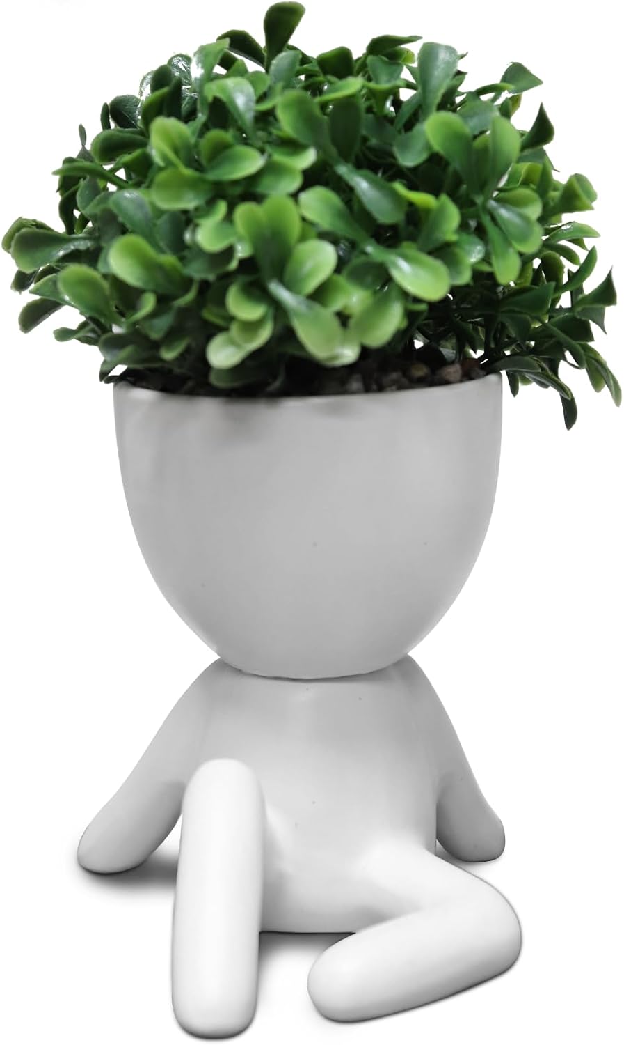 Beige Faux Succulent — Set of 1 — White-k