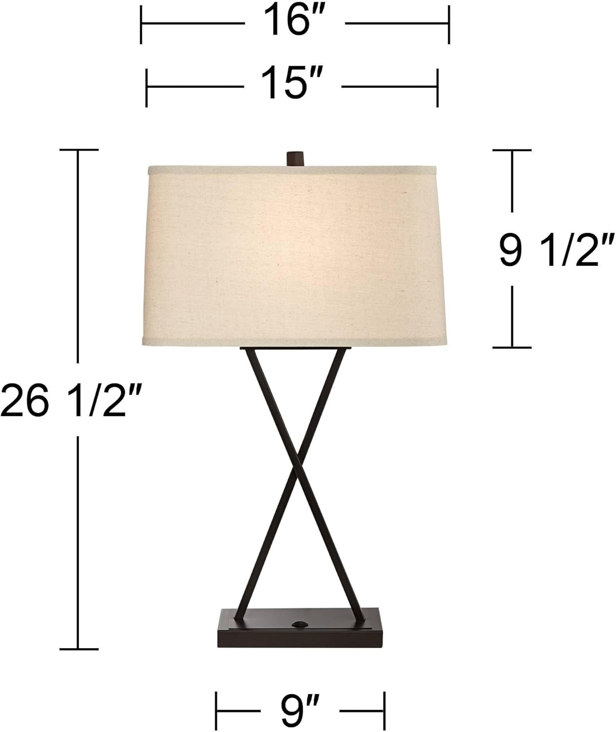 USB Charging Modern Metal Table Lamp — 26.5" - View 5