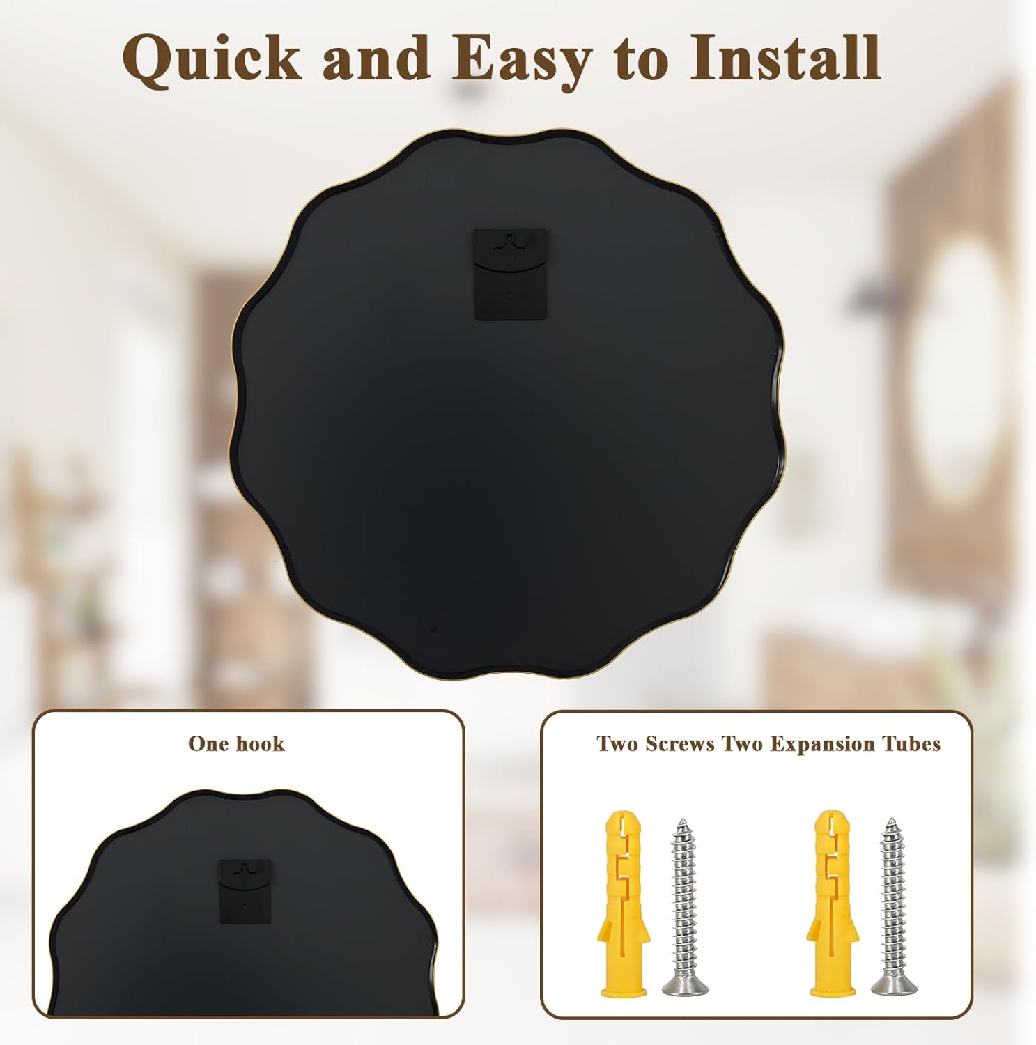 Round Luxe Black Wall Mirror — 24" - View 6