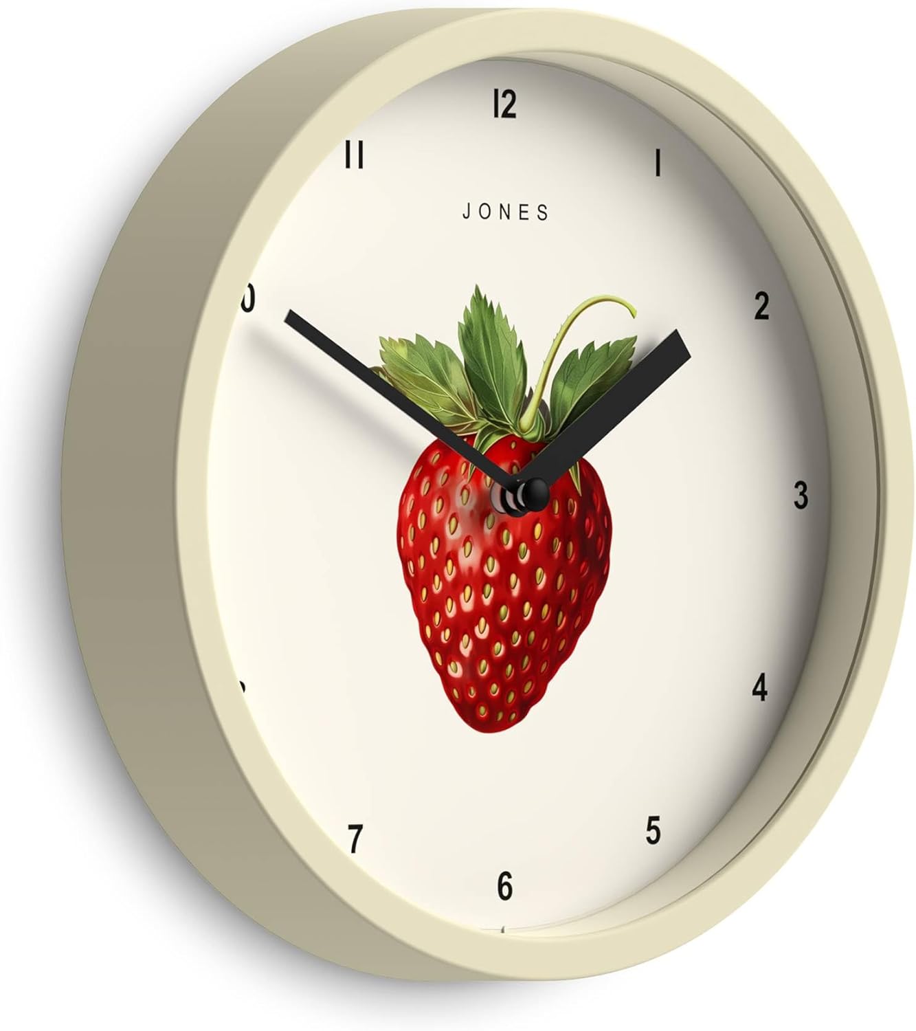 Round Beige Wall Clock — 8" — Cream