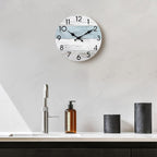 Battery Operated Farmhouse Blue Wall Clock — 8" - View 7
