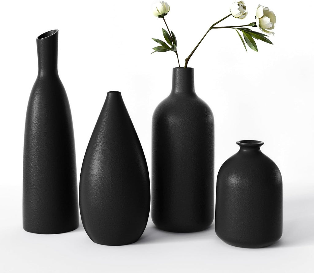 Modern Black Vase Set — Set of 4 - View 7