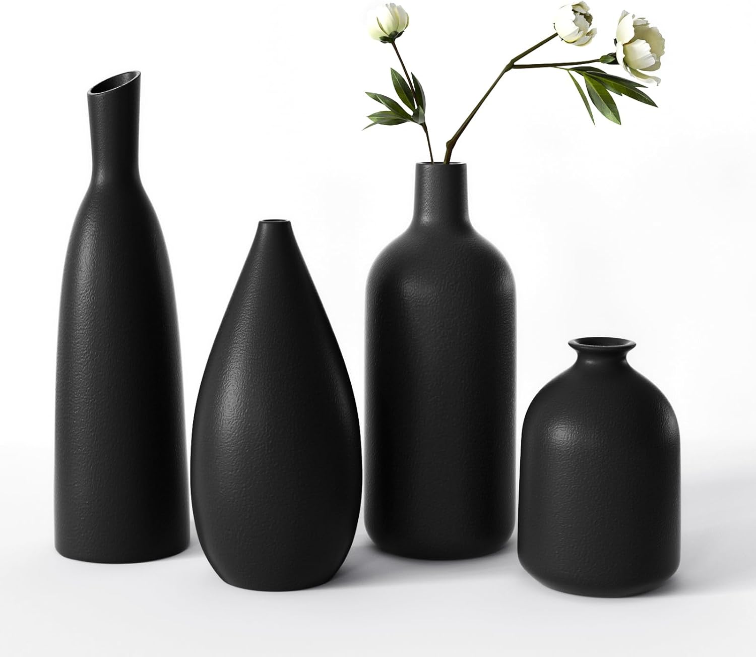 Modern Black Vase Set — Set of 4 - View 7