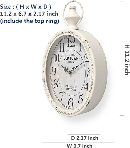 Battery Operated Farmhouse Black Wall Clock — 11.2" - View 2