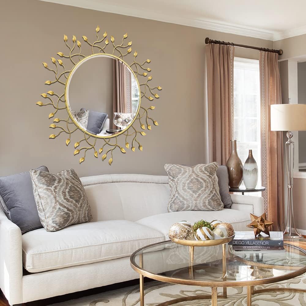 Round Luxe Black Wall Mirror — 39" - View 8