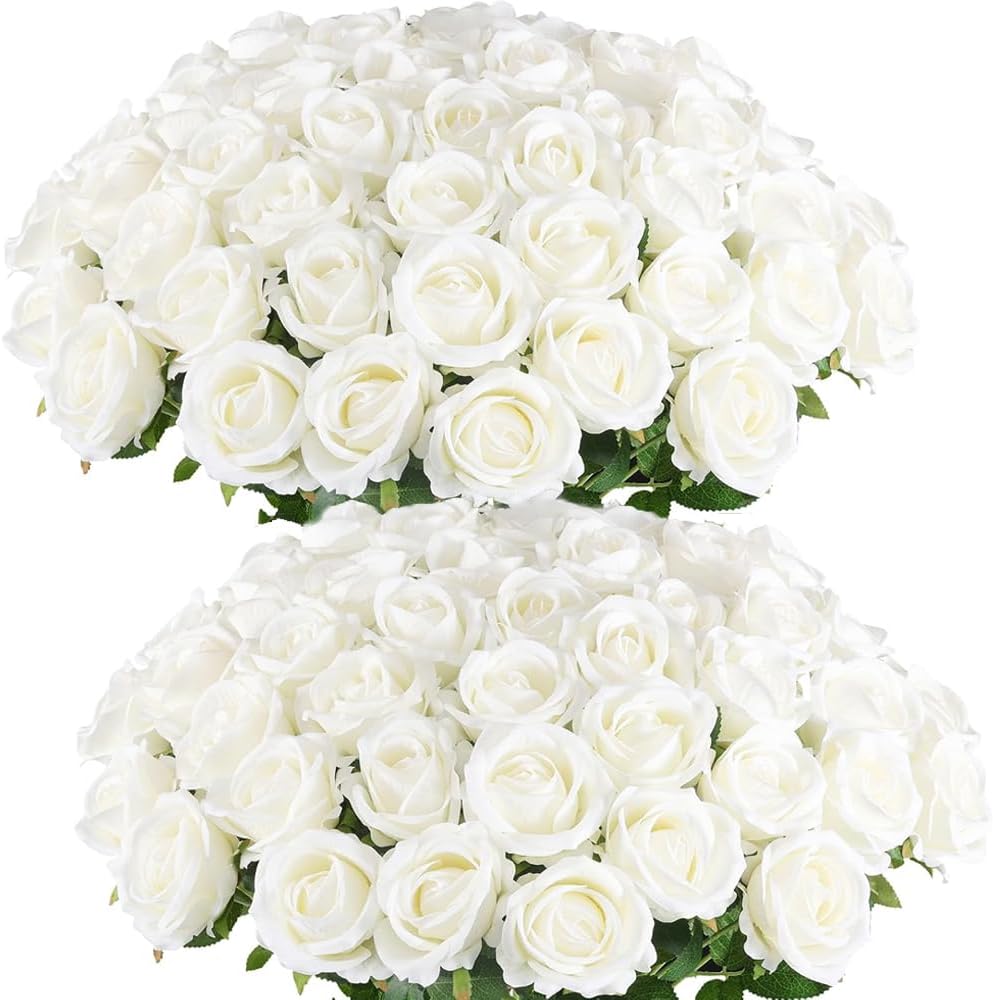Velvet Luxe Black Artificial Plant — White 50pcs