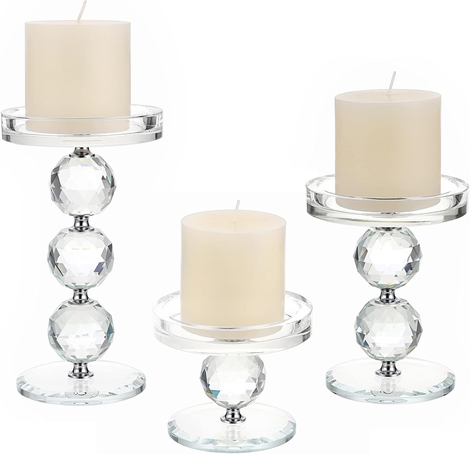 Luxe Glass Pillar Candle — Set of 3 - View 8