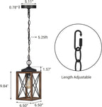 Adjustable Farmhouse Wood Pendant Light — 63" - View 2