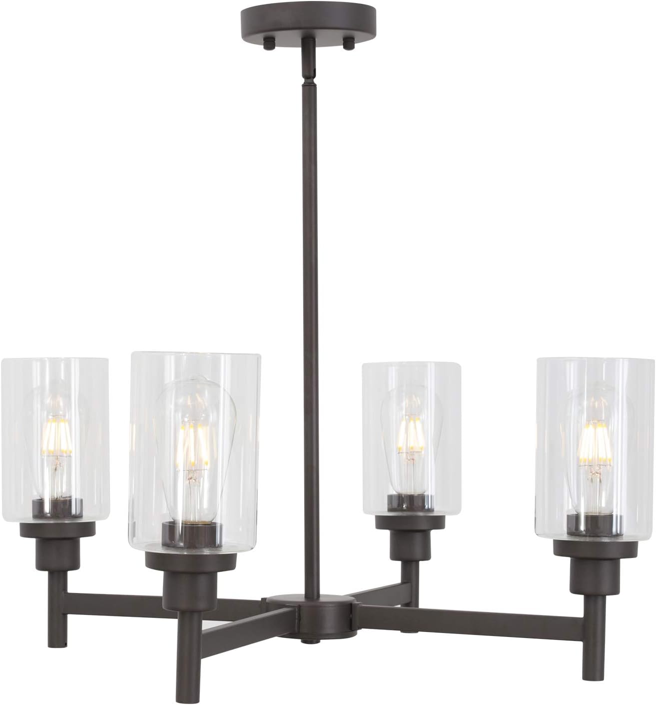 Modern Black Chandelier — 4-Light — Oil-Rubbed Bronze