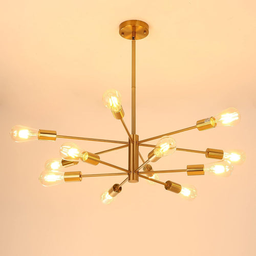 Adjustable Luxe Black Chandelier — 12-Light - View 2