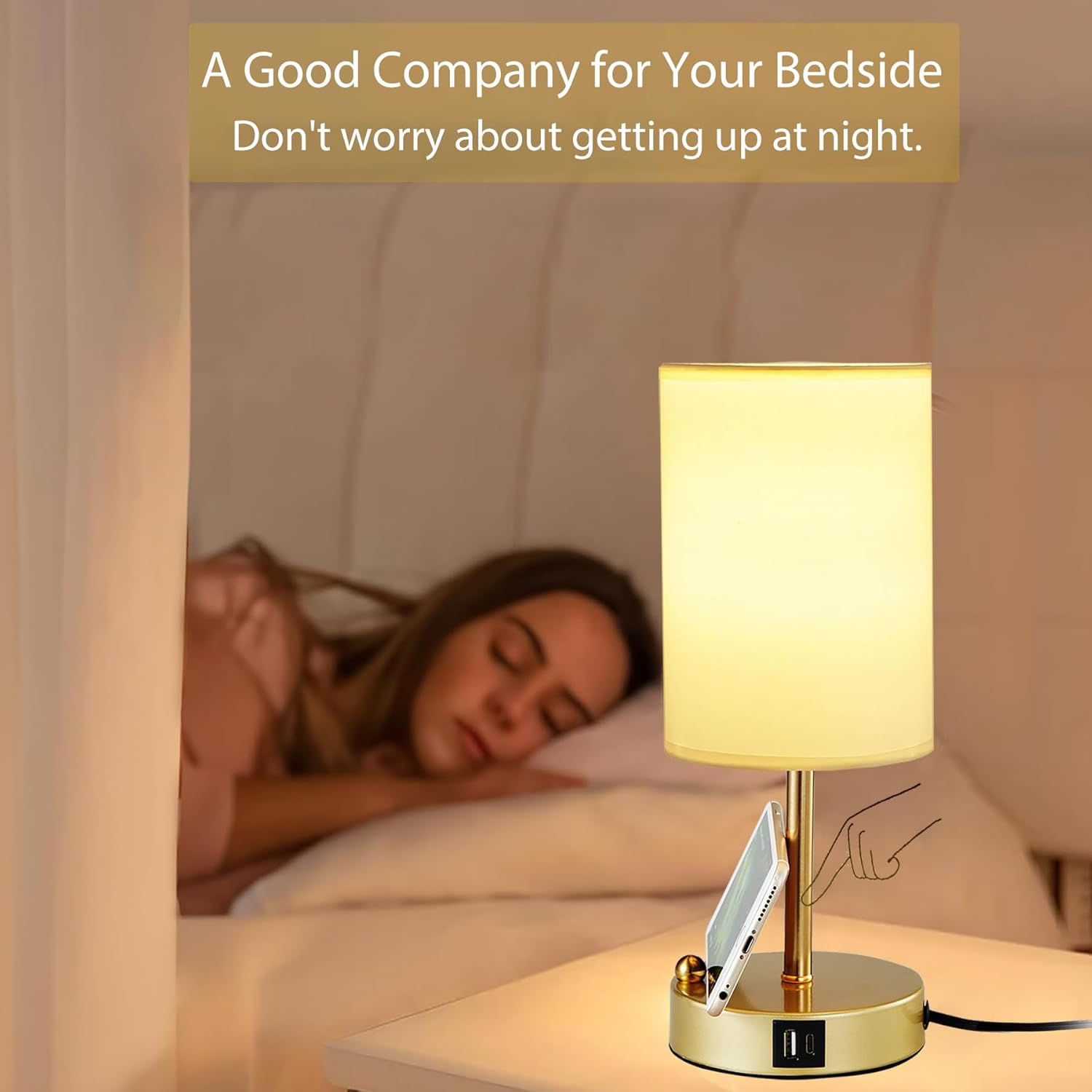 Dimmable Luxe Fabric Desk Lamp - View 7
