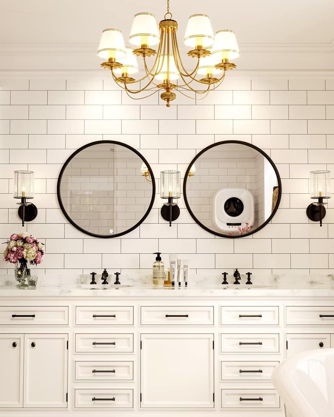Round Black Wall Mirror — 20" - View 6