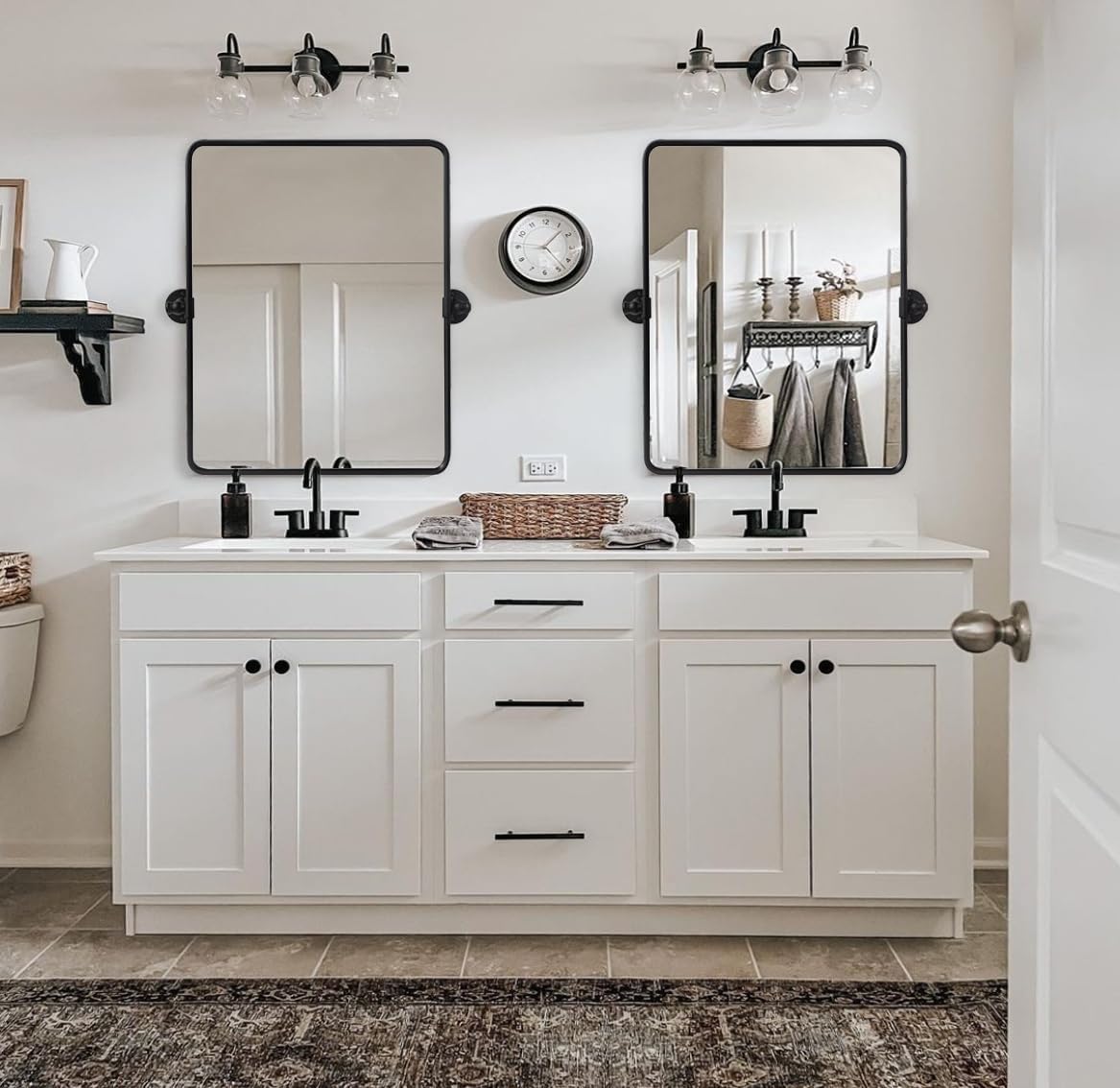 Framed Farmhouse Black Vanity Mirror — 24" - View 2