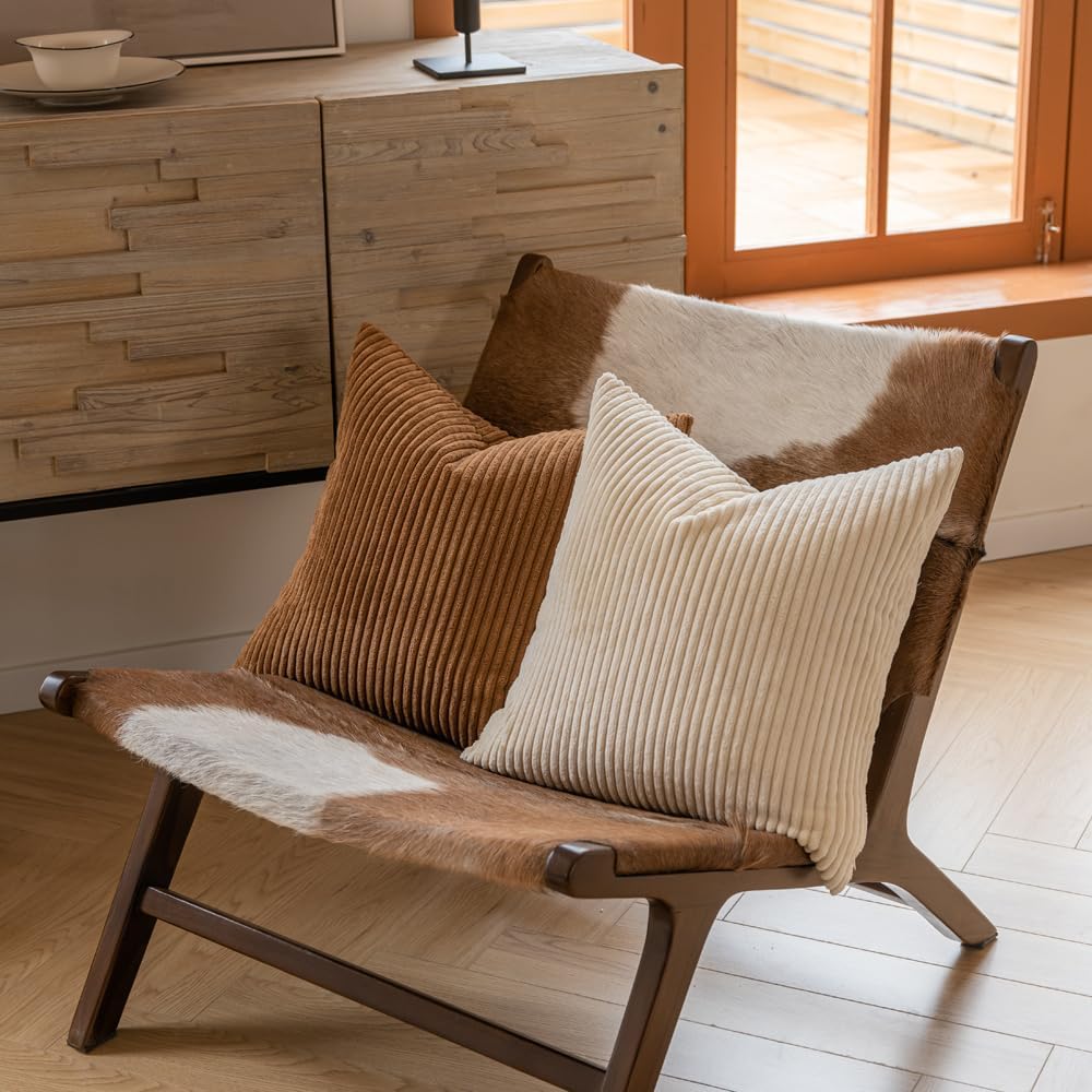Boho Beige Throw Pillow Cover — 18" - View 3