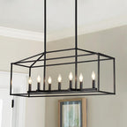 Adjustable Farmhouse Black Chandelier — 7-Light — Black-7light