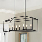 Adjustable Farmhouse Black Chandelier — 7-Light