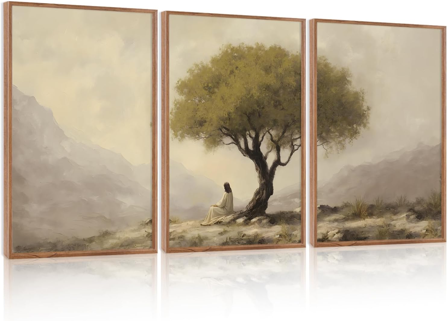 Framed Farmhouse Beige Canvas Wall Art — 16" — 24"L x 36"W