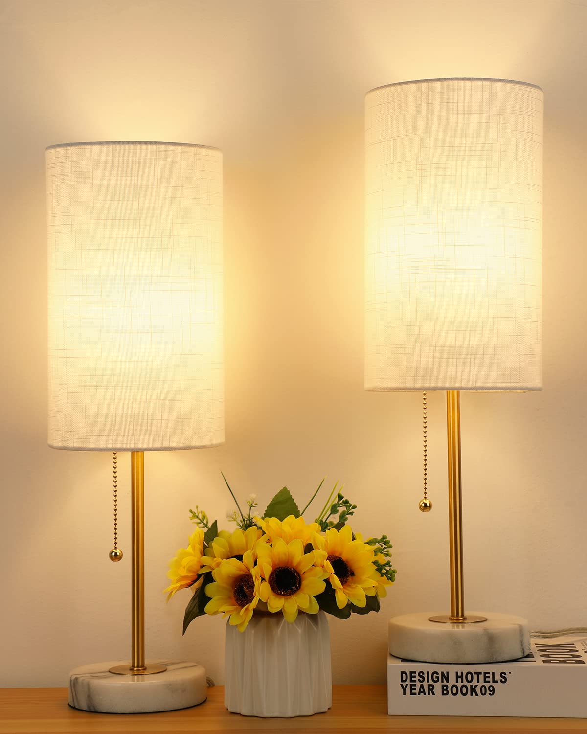Dimmable Luxe Beige Bedside Lamp — 5"