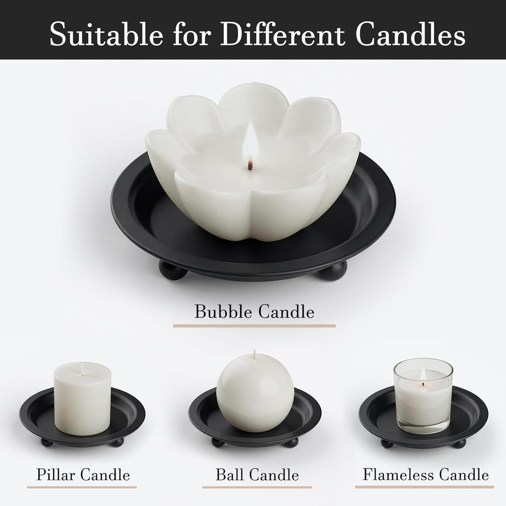 Round Black Candle — 13" - View 4