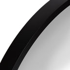 Round Modern Wood Wall Mirror — 21.6" - View 4