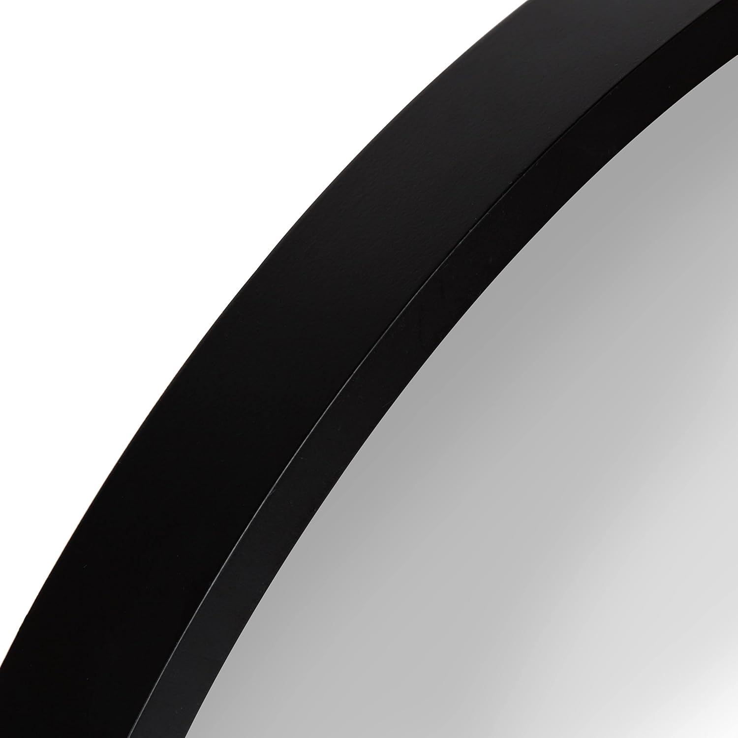 Round Modern Wood Wall Mirror — 21.6" - View 4