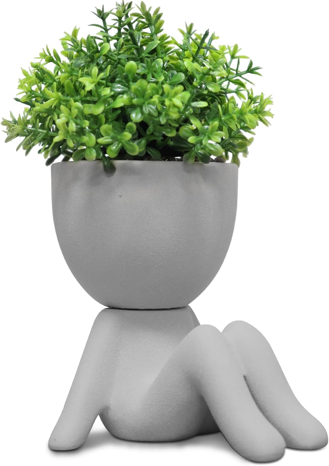 Beige Faux Succulent — Set of 1 — Cement Gray-b