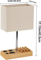 USB Charging Beige Bedside Lamp - View 7