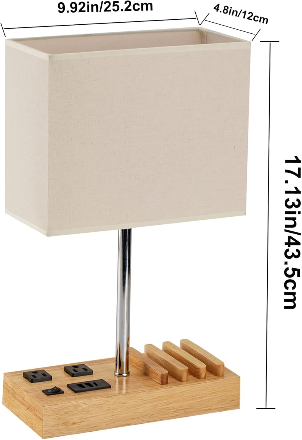USB Charging Beige Bedside Lamp - View 7