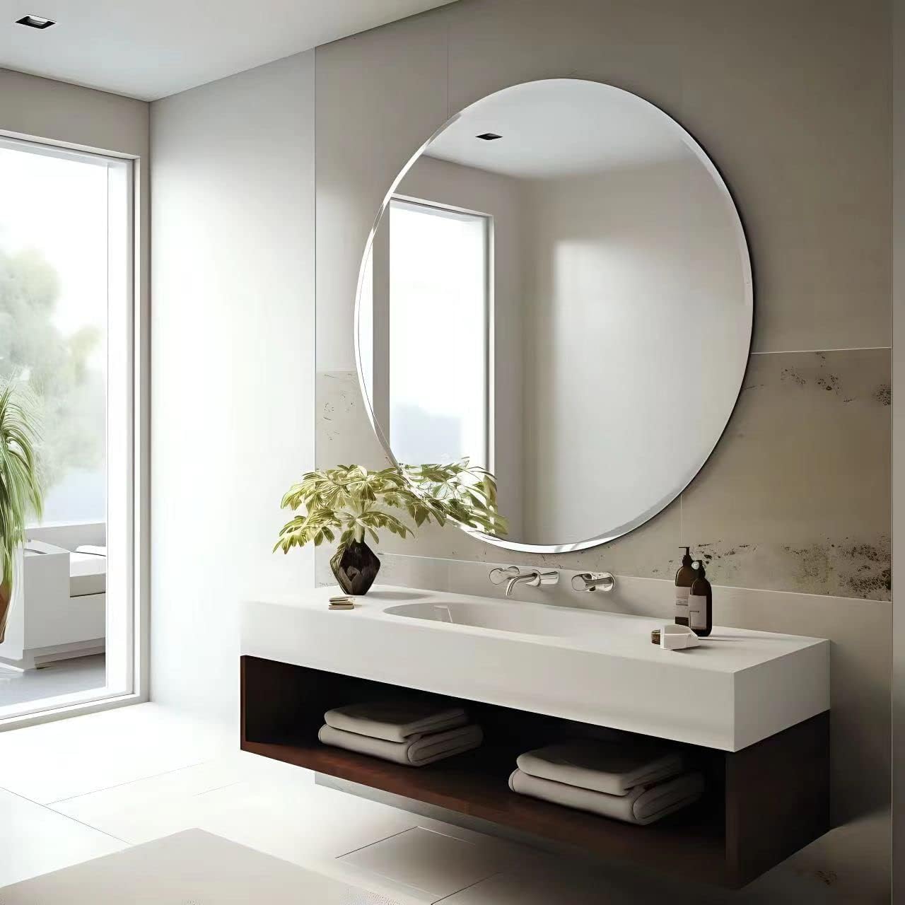 Black Wall Mirror — 36" — Frameless