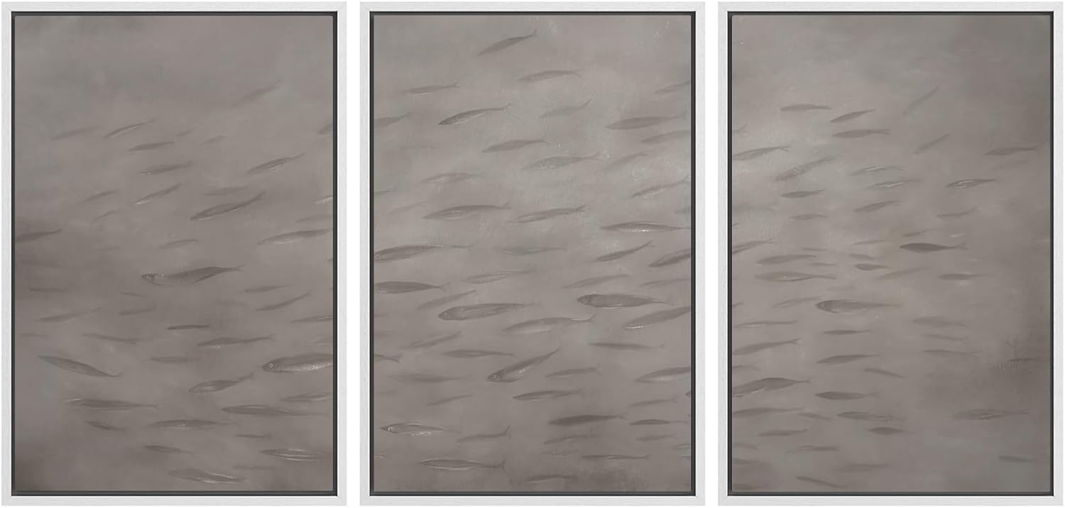 Framed Modern Green Wall Art — 16" — 24"x36"x3 Panels White