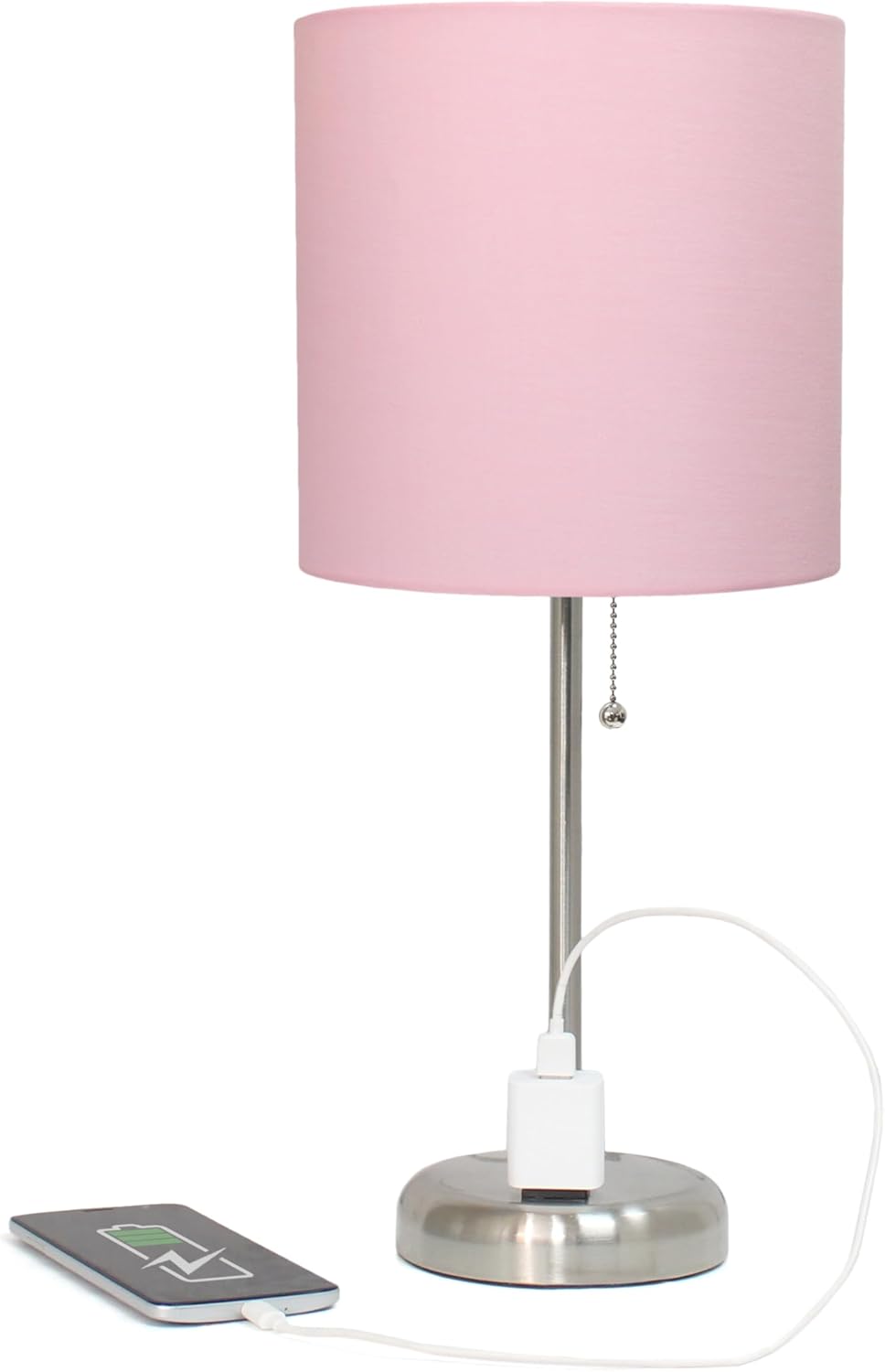 Blue Desk Lamp — Light Pink