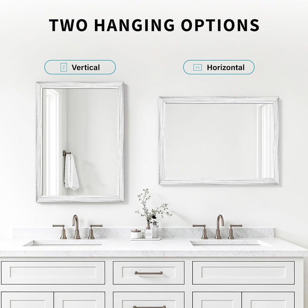 Framed Farmhouse Gold Wall Mirror — 20" - View 7